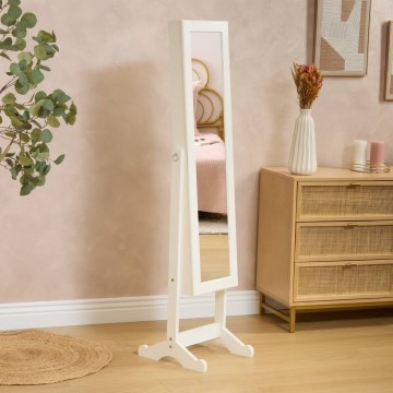 Atmosphera - Stående spejl med smykkeskrin KRISTIN 146,8x37 cm hvid