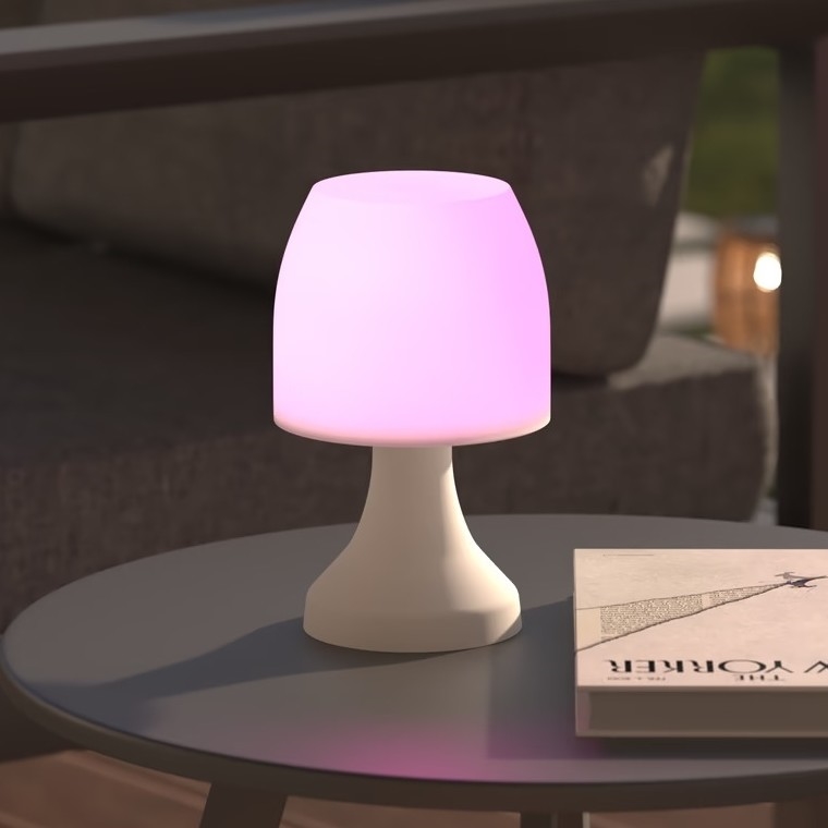Atmosphera - Udendørs LED bordlampe m. RGB-faarver DOKK LED/3xAAA 19,5 cm IP44