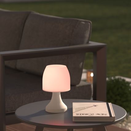 Atmosphera - Udendørs LED bordlampe m. RGB-faarver DOKK LED/3xAAA 19,5 cm IP44