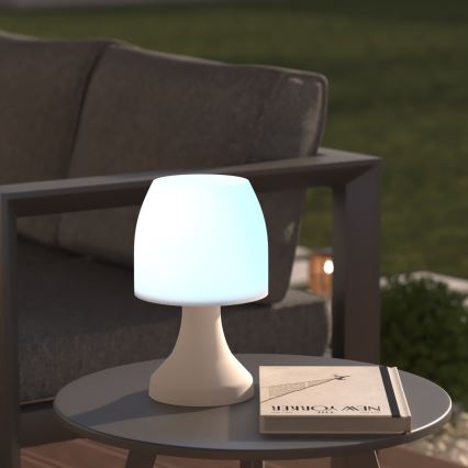 Atmosphera - Udendørs LED bordlampe m. RGB-farver DOKK LED/3xAAA 27,5 cm IP44