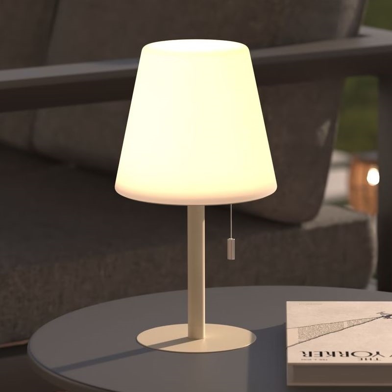 Atmosphera - Udendørs LED bordlampe m. RGBW-farver genopladelig ZACK LED/3,7V 1200 mAh IP44 beige