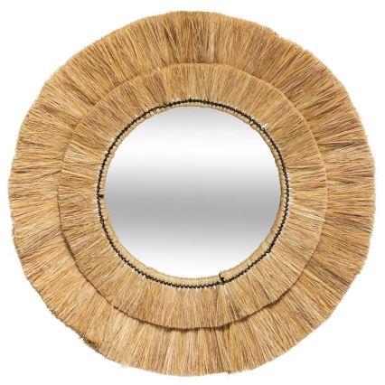 Atmosphera - Vægspejl ALBA diameter 57 cm Raffia