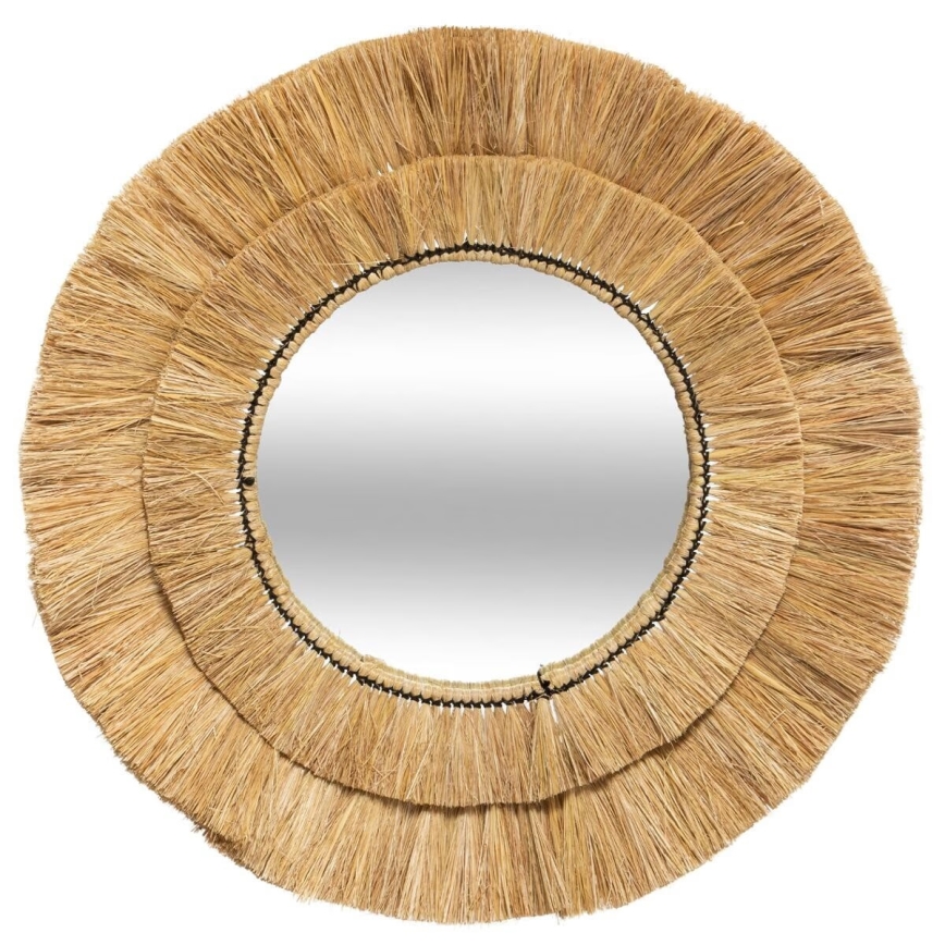 Atmosphera - Vægspejl ALBA diameter 57 cm Raffia