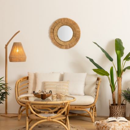 Atmosphera - Vægspejl ALBA diameter 57 cm Raffia