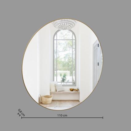 Atmosphera - Vægspejl ALICE diameter 110 cm guldfarvet