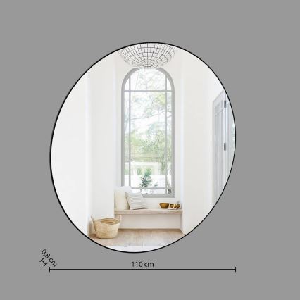 Atmosphera - Vægspejl ALICE diameter 110 cm sort