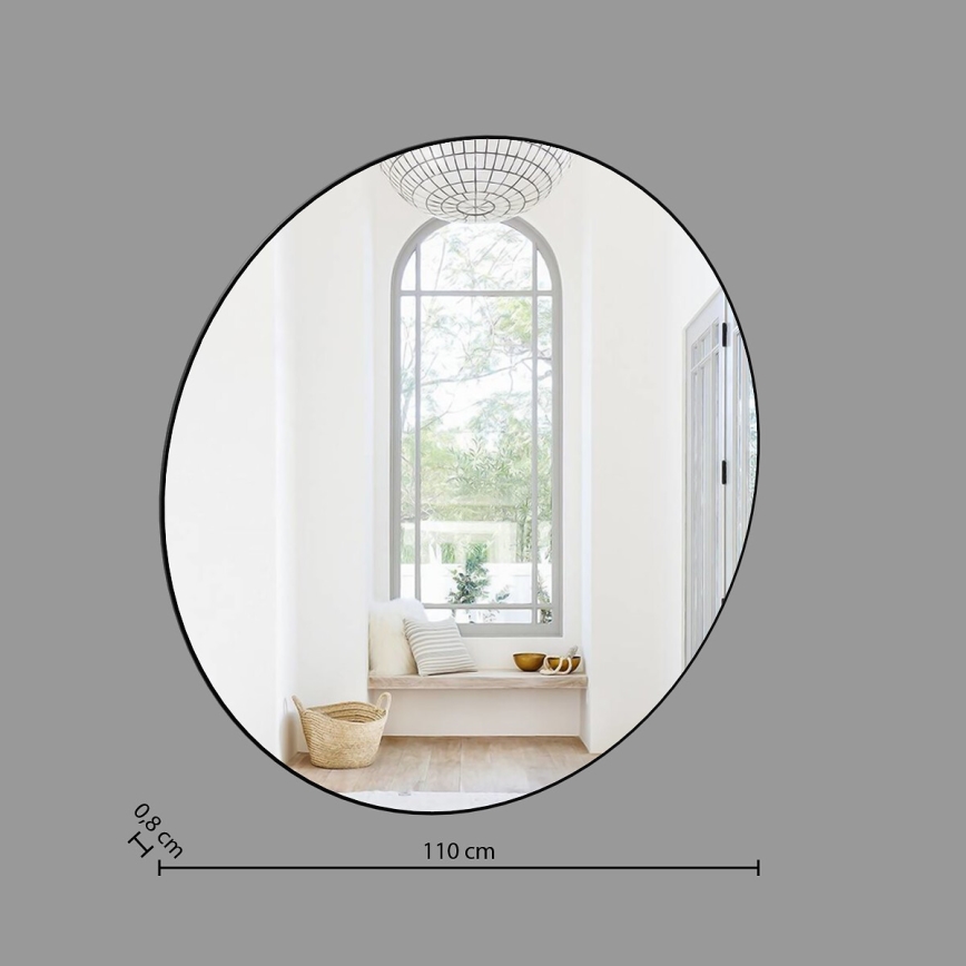 Atmosphera - Vægspejl ALICE diameter 110 cm sort