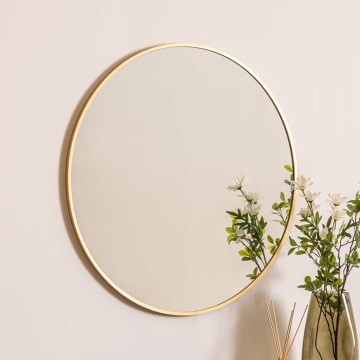 Atmosphera - Vægspejl ALICE diameter 70 cm guldfarvet