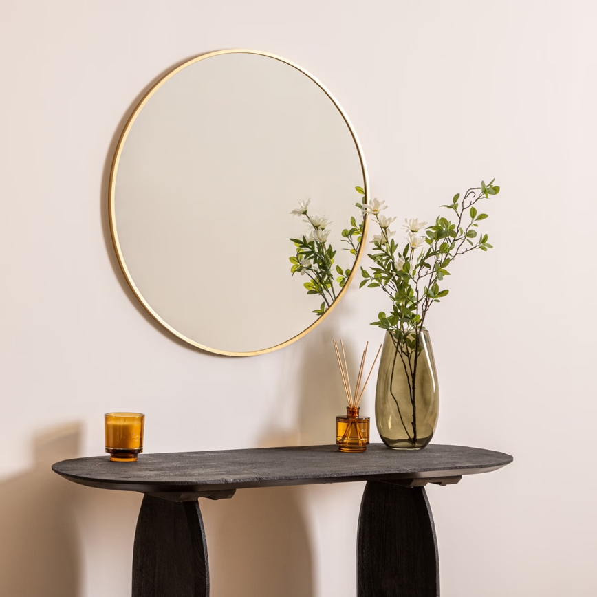 Atmosphera - Vægspejl ALICE diameter 70 cm guldfarvet