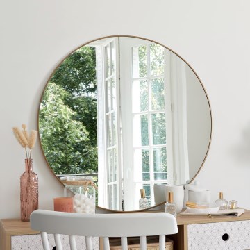 Atmosphera - Vægspejl ALICE diameter 76 cm guldfarvet