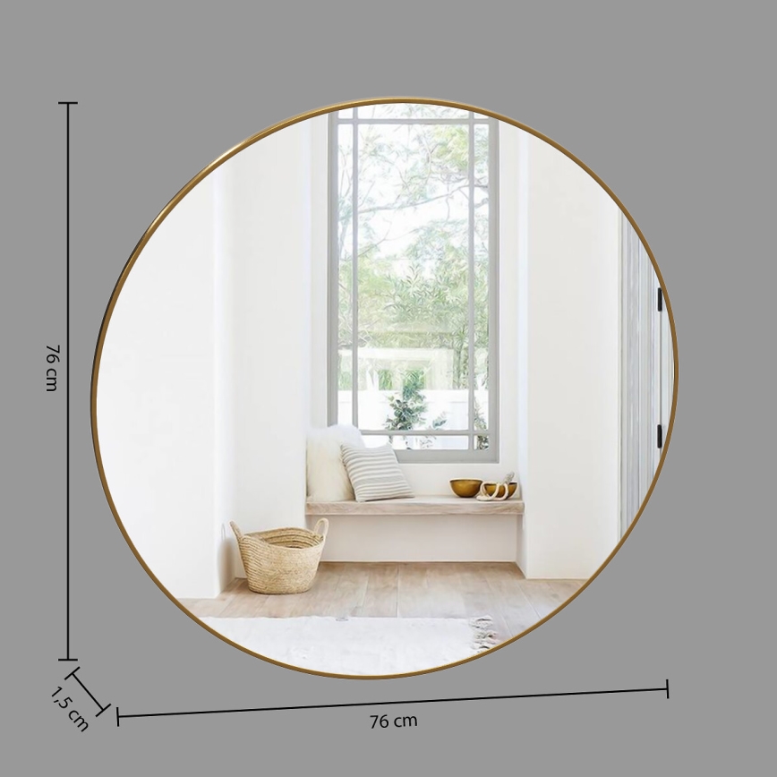 Atmosphera - Vægspejl ALICE diameter 76 cm guldfarvet