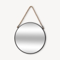 Atmosphera - Vægspejl EDEN diameter 38 cm sort