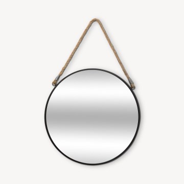 Atmosphera - Vægspejl EDEN diameter 38 cm sort