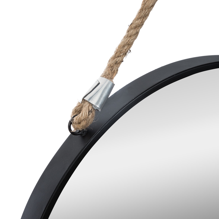 Atmosphera - Vægspejl EDEN diameter 38 cm sort
