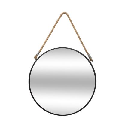 Atmosphera - Vægspejl EDEN diameter 38 cm sort