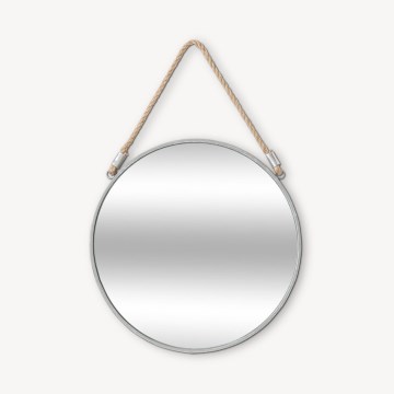 Atmosphera - Vægspejl EDEN diameter 38 cm sølvfarvet