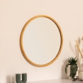 Atmosphera - Vægspejl KIM diameter 55 cm gummitræ