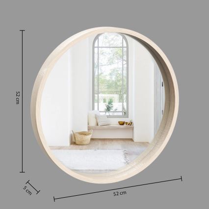 Atmosphera - Vægspejl OLAV diameter 52 cm kejsertræ
