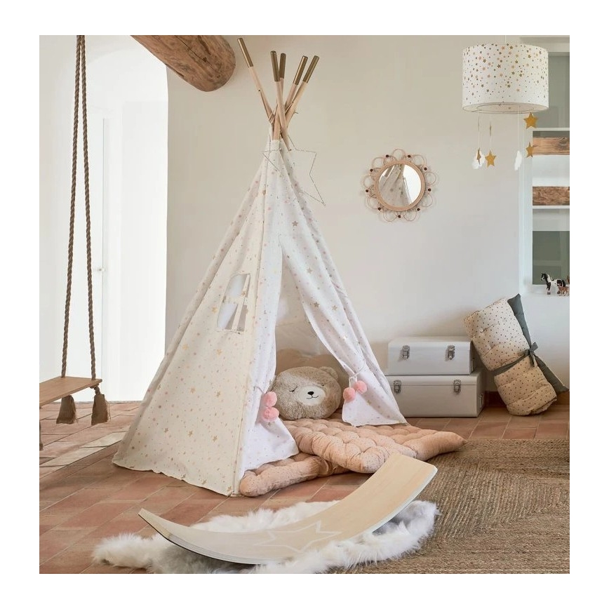 Atmosphera - Vægspejl til børn CAMPAIN Ø 38 cm rattan