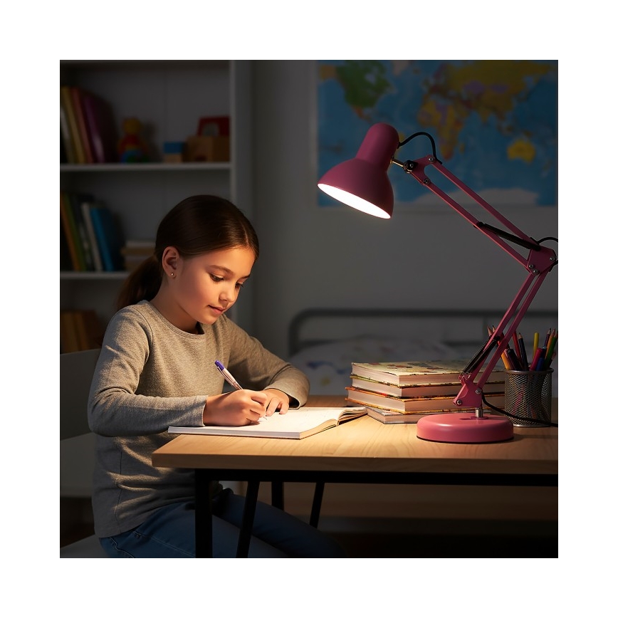 AURIQ bordlampe 1xE27/60W/230V rosa