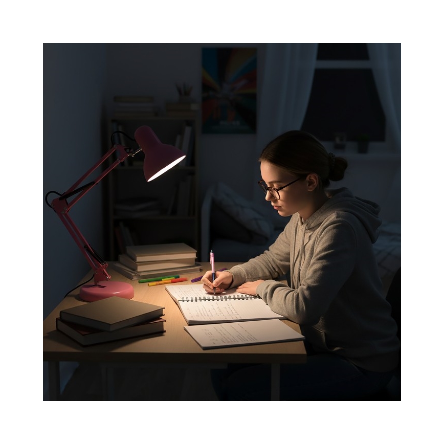 AURIQ bordlampe 1xE27/60W/230V rosa