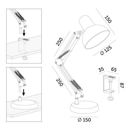AURIQ bordlampe 1xE27/60W/230V rosa