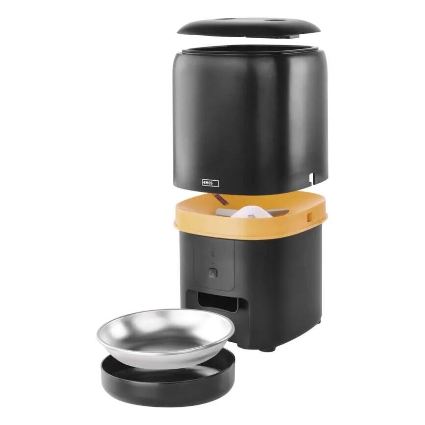 Automatisk foderdispenser 4 l/5V/3xD sort Wi-Fi