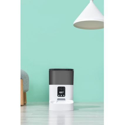 Automatisk foderdispenser med mikrofon og kamera 6l/230V Wi-Fi