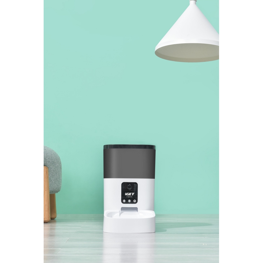 Automatisk foderdispenser med mikrofon og kamera 6l/230V Wi-Fi