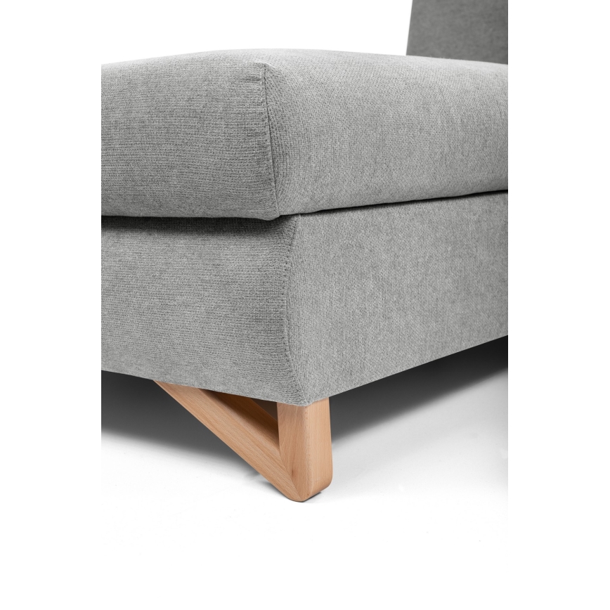 Polstret hjørnesofa med sovefunktion og opbevaring, L-formet AVESTA, venstrevendt, grå