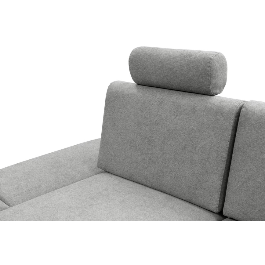 Polstret hjørnesofa med sovefunktion og opbevaring, L-formet AVESTA, venstrevendt, grå