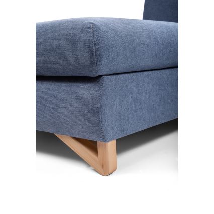 AVESTA polstret hjørnesofa i L-form med udtræksseng og opbevaringsrum, venstrevendt, blå