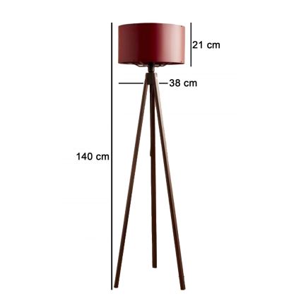 AYD 1xE27/40W/230V brun/rød gulvlampe
