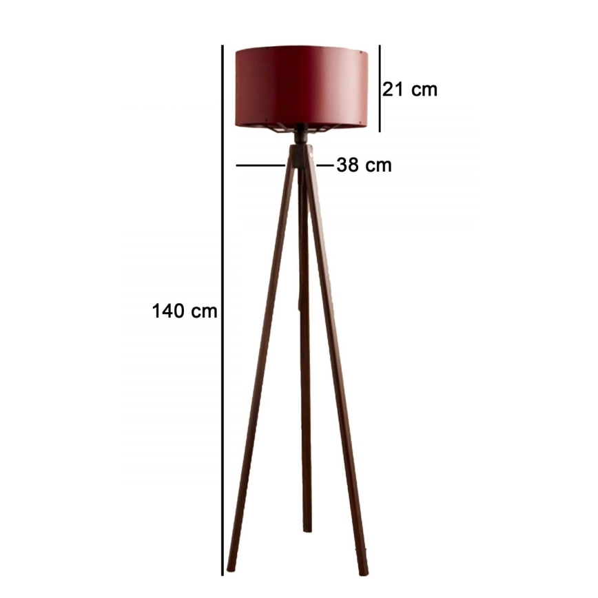 AYD 1xE27/40W/230V brun/rød gulvlampe