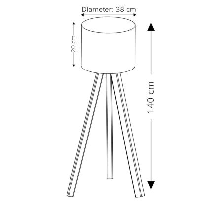 AYD 1xE27/40W/230V gulvlampe rosa/beige
