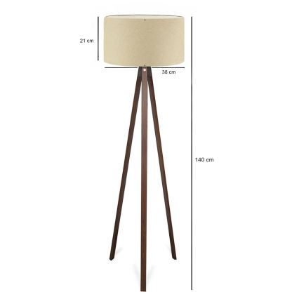 AYD Gulv lampe 1xE27/40W/230V Beige/Brun