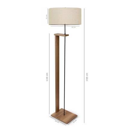 AYD Gulvlampe 1xE27/40W/230V Brun/Beige