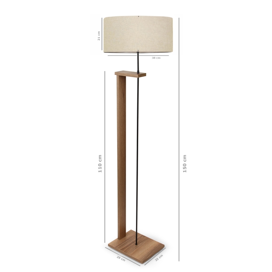 AYD Gulvlampe 1xE27/40W/230V Brun/Beige