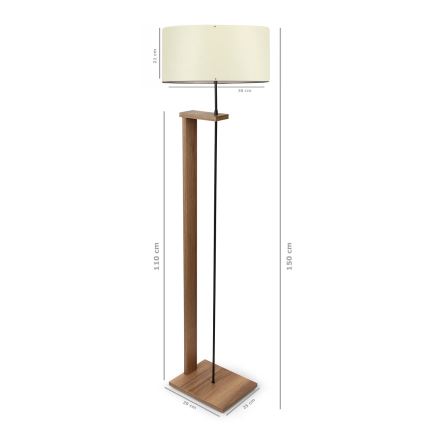 AYD Gulvlampe 1xE27/40W/230V Brun/Creme