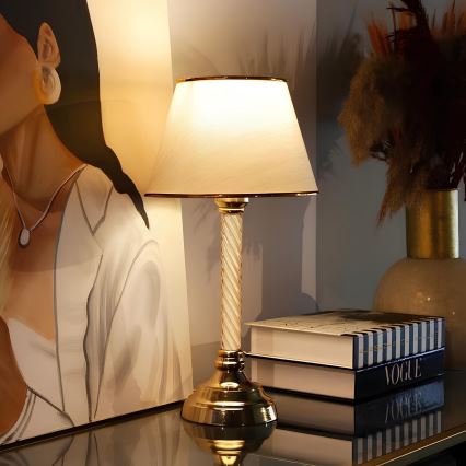 AYD skrivebordslampe 1xE27/40W/230V beige/guld