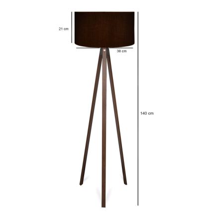 AYD Stående lampe 1xE27/40W/230V Sort/Brun