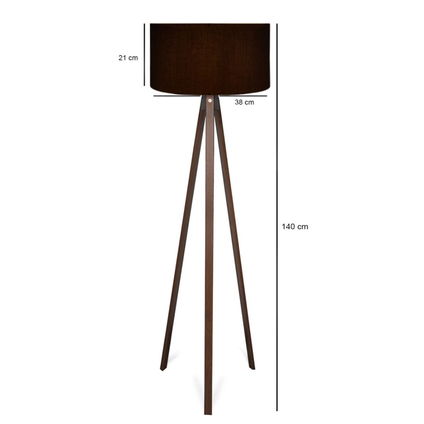 AYD Stående lampe 1xE27/40W/230V Sort/Brun