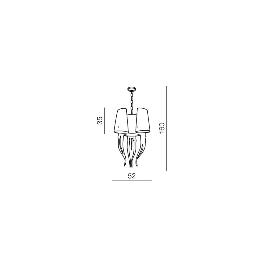 Azzardo AZ0028 - Lysekrone i snor DIABLO 6xE14/11W/230V hvid