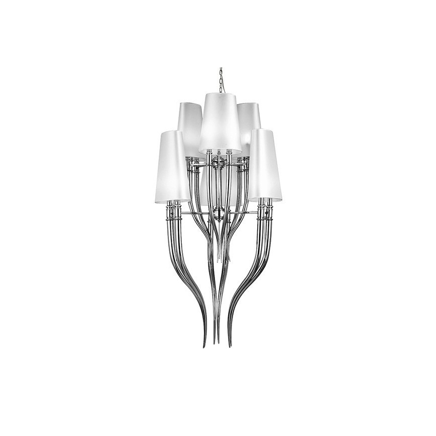 Azzardo AZ0173 - Lysekrone i snor DIABLO 12xE14/11W/230V hvid