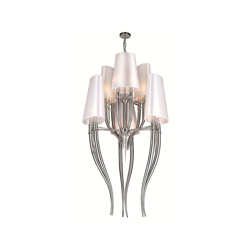 Azzardo AZ0173 - Lysekrone i snor DIABLO 12xE14/11W/230V hvid