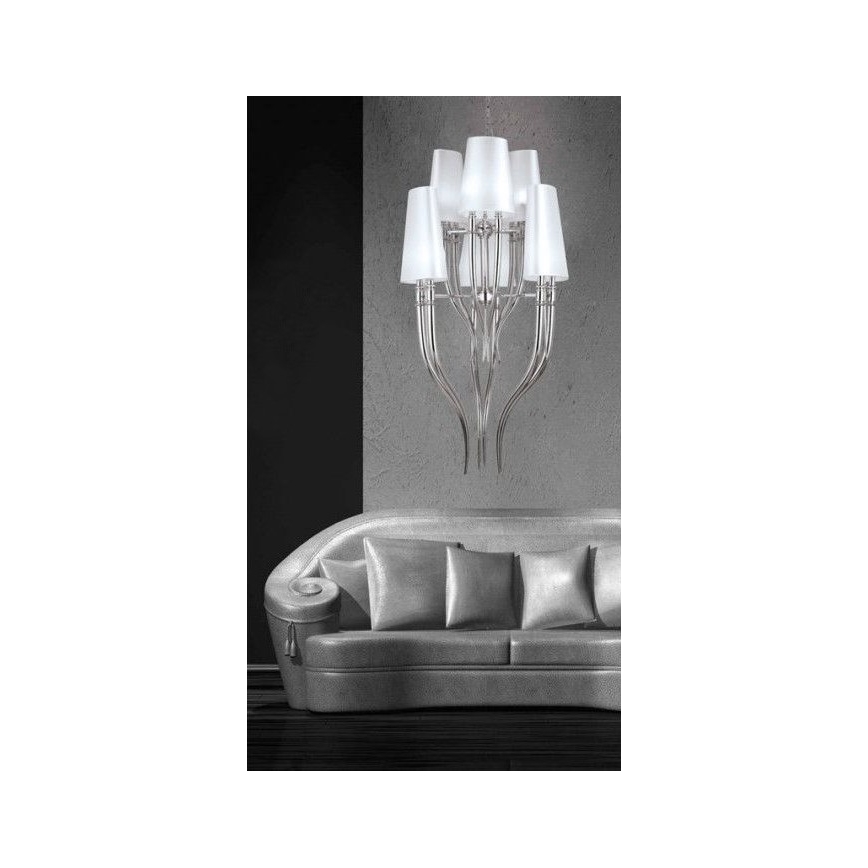 Azzardo AZ0173 - Lysekrone i snor DIABLO 12xE14/11W/230V hvid