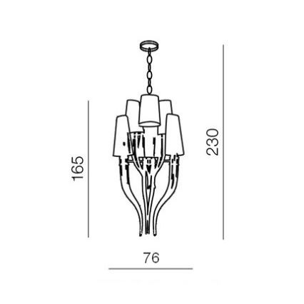 Azzardo AZ0173 - Lysekrone i snor DIABLO 12xE14/11W/230V hvid