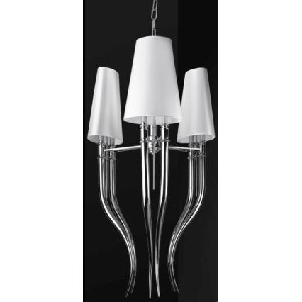 Azzardo AZ1232 - Lysekrone i kæde DIABLO 6xE14/11W/230V hvid