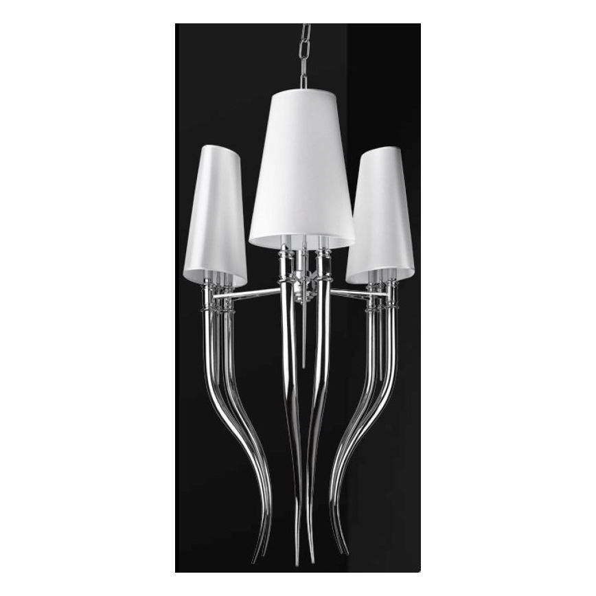 Azzardo AZ1232 - Lysekrone i kæde DIABLO 6xE14/11W/230V hvid
