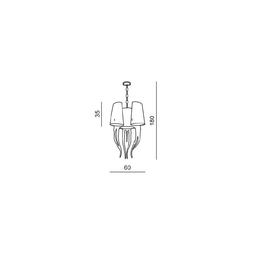 Azzardo AZ1344 - Lysekrone i snor DIABLO 6xE14/11W/230V sort